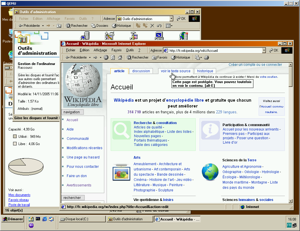 Windows 2000 dans Qemu